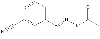 (E)-N'-(1-(3-CYANOPHENYL)ETHYLIDENE)ACETOHYDRAZIDE 结构式