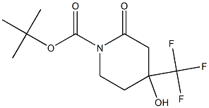 4-Hydroxy-2-oxo-4-trifluoromethyl-piperidine-1-carboxylic acid tert-butyl ester 结构式