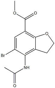 4-乙酰氨基-5-溴-2,3-二氢苯并呋喃-7-甲酸甲酯 结构式