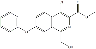4-羟基-1-羟甲基-7-苯氧基异喹啉-3-羧酸甲酯 结构式