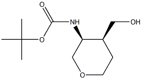 ((3S,4S)-4-(羟甲基)四氢-2H-吡喃-3-基)氨基甲酸叔丁酯 结构式