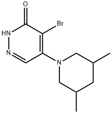 4-溴-5-(3,5-二甲基哌啶-1-基)-2,3-二氢哒嗪-3-酮 结构式