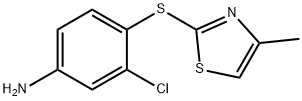3-氯-4-[(4-甲基-1,3-噻唑-2-基)巯基]苯胺 结构式