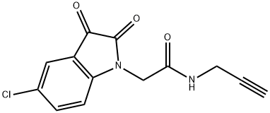 2-(5-氯-2,3-二氧代-2,3-二氢-1H-吲哚-1-基)-N-(丙-2-炔-1-基)乙酰胺 结构式