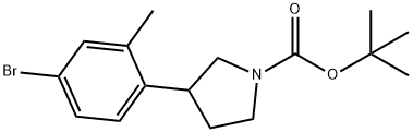 1-BOC-3-(4-溴-2-甲基苯基)吡咯烷 结构式