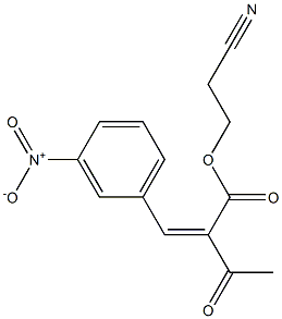 2-氰基乙基 (2Z)-2-[(3-硝基苯基)亚甲基]-3-氧代丁酸酯 结构式