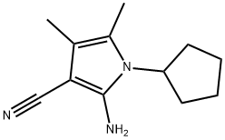 2-氨基-1-环戊基-4,5-二甲基-1H-吡咯烷-3-甲腈 结构式