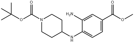 叔丁基4-[2-氨基-4-(甲氧基羰基)-苯氨基]哌啶-1-羧酸盐 结构式