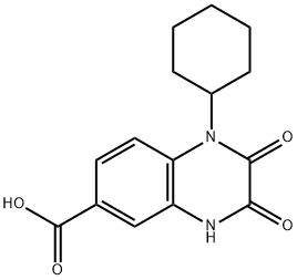 1-cyclohexyl-2,3-dioxo-1,2,3,4-tetrahydroquinoxaline-6-carboxylic acid 结构式