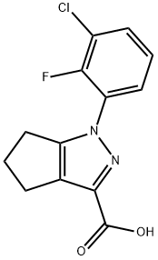 1-(3-chloro-2-fluorophenyl)-1H,4H,5H,6H-cyclopenta[c]pyrazole-3-carboxylic acid 结构式