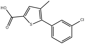 5-(3-氯苯基)-4-甲基噻吩-2-羧酸 结构式