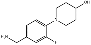 1-[4-(氨基甲基)-2-氟苯基]哌啶-4-醇 结构式