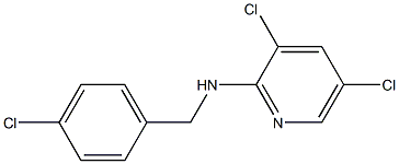 3,5-dichloro-N-[(4-chlorophenyl)methyl]pyridin-2-amine 结构式