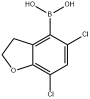 (5,7-二氯-2,3-二氢苯并呋喃-4-基)硼酸 结构式