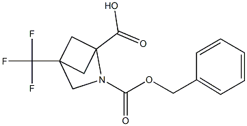 2-((苄氧基羰基)羰基-4-(三氟甲基)-2-氮杂双环[2.1.1]己烷-1-羧酸 结构式