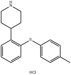 4-[2-(4-methylphenylsulfanyl)phenyl]piperidine hydrochloride 结构式