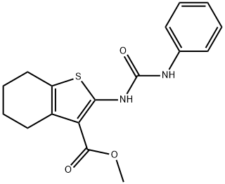 methyl 2-[(anilinocarbonyl)amino]-4,5,6,7-tetrahydro-1-benzothiophene-3-carboxylate 结构式