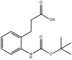 3-(2-((叔丁氧基羰基)氨基)苯基)丙酸 结构式