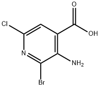 3-氨基-2-溴-6-氯-4-吡啶甲酸 结构式
