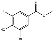 3-溴-5-氯-4-羟基苯甲酸甲酯 结构式