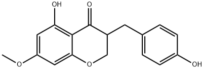 4H-1-Benzopyran-4-one,2,3-dihydro-5-hydroxy-3-[(4-hydroxyphenyl)methyl]-7-methoxy- 结构式