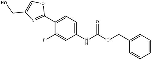 BENZYL (3-FLUORO-4-(4-(HYDROXYMETHYL)OXAZOL-2-YL)PHENYL)CARBAMATE 结构式