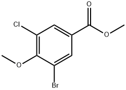 3-溴-5-氯-4-甲氧基苯甲酸甲酯 结构式