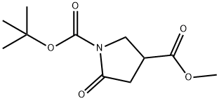 1-叔丁基3-甲基5-氧吡咯烷-1,3-二甲酸酯 结构式