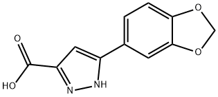 5-(1,3-Benzodioxol-5-yl)-1H-pyrazole-3-carboxylic acid 结构式