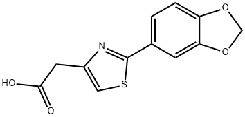 2-[2-(1,3-二氧杂茚烷-5-基)-1,3-噻唑-4-基]乙酸 结构式