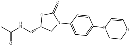 (S)-N-((3-(4-(2,3-dihydro-4H-1,4-oxazin-4-yl)-3-fluorophenyl)-2-oxooxazolidin-5-yl)methyl)acetamide 结构式