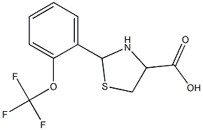 2-[2-(trifluoromethoxy)phenyl]-1,3-thiazolidine-4-carboxylic acid 结构式