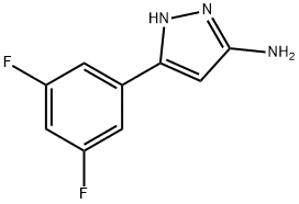 5-(3,5-二氟苯基)-1H-吡唑-3-胺 结构式