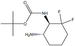 1N-BOC-(1R,6S)-6-氨基-2,2-二氟环己烷 结构式