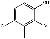 2-Bromo-4-chloro-3-methylphenol 结构式