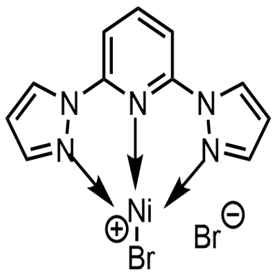 2,6-bis(N-pyrazolyl)pyridine nickel(II) bromide 结构式