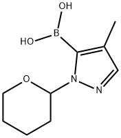 1-(TETRAHYDRO-2H-PYRAN-2-YL)-4-METHYL-5-(4,4,5,5-TETRAMETHYL-1,3,2-DIOXABOROLAN-2-YL)-1H-PYRAZOLE 结构式