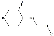 cis-3-fluoro-4-methoxypiperidine hydrochloride 结构式