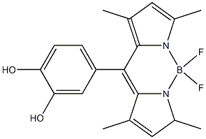 4,4-二氟-8(3',4'-二羟基苯)-1,3,5,7-TETRAMETHYL-4-BORA-3A,4A-DIAZA-S-INDACENE 结构式