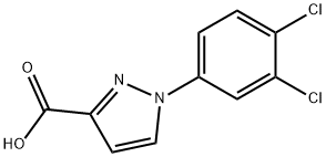 1-(3,4-二氯苯基)吡唑-3-甲酸 结构式