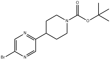 2-Bromo-5-(1-Boc-piperidin-4-yl)pyrazine 结构式