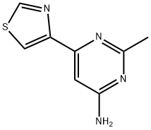 4-Amino-2-methyl-6-(4-thiazolyl)pyrimidine 结构式