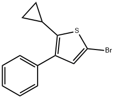 2-Bromo-5-(cyclopropyl)-4-phenylthiophene 结构式
