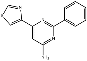 4-Amino-2-phenyl-6-(4-thiazolyl)pyrimidine 结构式