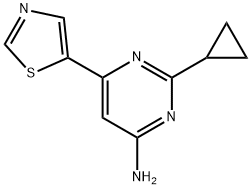 4-Amino-6-(5-thiazolyl)-2-cyclopropylpyrimidine 结构式