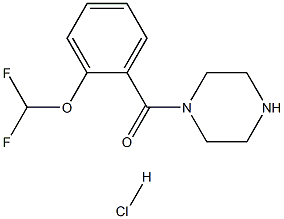 1-[2-(DIFLUOROMETHOXY)BENZOYL]PIPERAZINE HYDROCHLORIDE 结构式