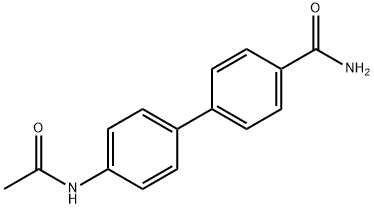 4'-乙酰氨基联苯-4-甲酰胺 结构式