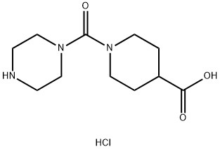 1-(哌嗪-1-羰基)哌啶-4-羧酸盐酸盐 结构式