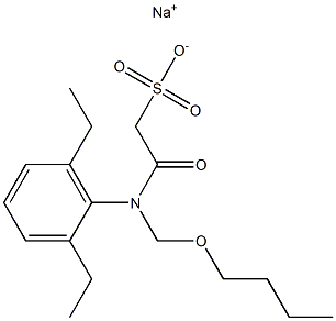 2-[(2,6-二乙基苯基)(丁氧基甲基)胺基]-2-氧代-乙磺酸 钠盐 结构式