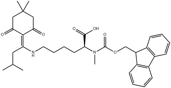 FMOC-N-甲基-LYSINE(IVDDE)-OH 结构式